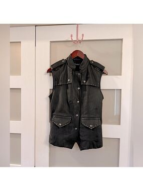 PSYLO studded leather vest. Size M